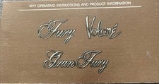 1977 Chrysler Fury, Volare, Gran Fury Operato...