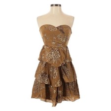 Moulinette Soeurs Anthropologie Silk Strapless Tiered Mini Dress Size 0 NWT