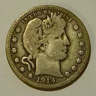 1914 Barber Silver Quarter - 90% Silver