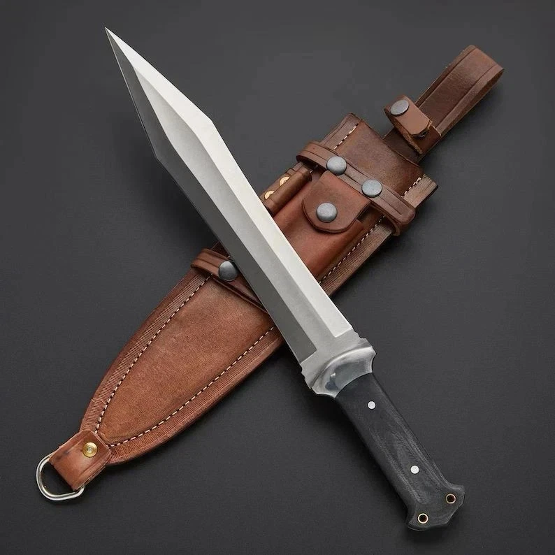 Handmade D2 Steel Blade Nightstalker Sword | Full Tang | Outdoor Hunting Sword