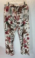 DESMOND & DEMPSEY Pajama Pants XL Leopard cheetah floral Print lounge wear