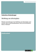 Valentina Hinterberger | Mobbing Am Arbeitsplatz | Taschenbuch | Deutsch (2025)