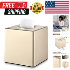 Tissue Box Cover, Square Facial Tissue Holder Storage for Bathroom Vanity, Co...