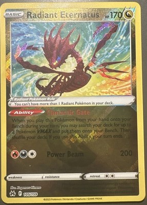 Radiant Eternatus 105/159 Crown Zenith Holo Pokemon Card NM