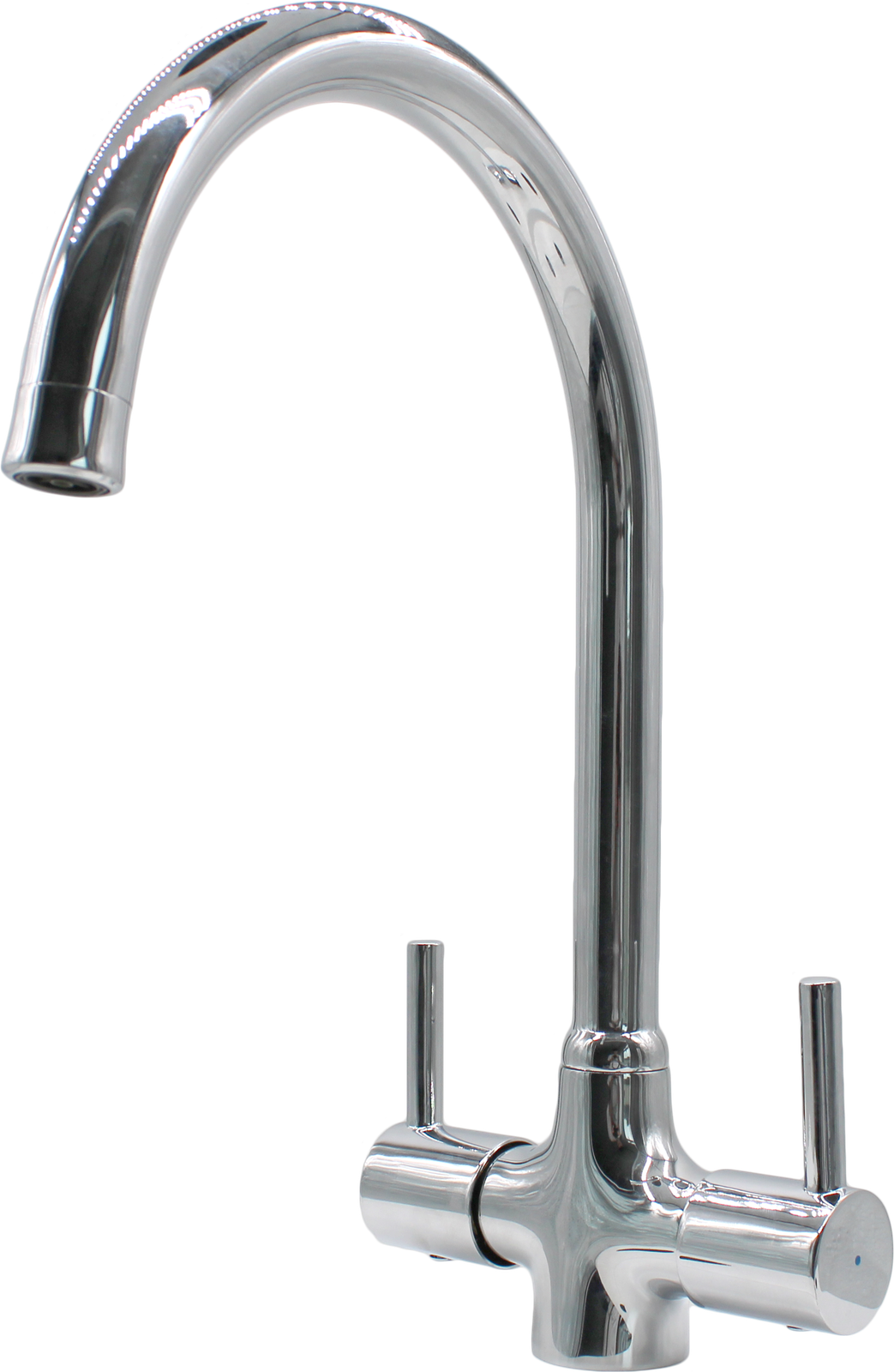 Clever Tormes Kitchen Mixer Tap Chrome - Dual Lever, High Spout