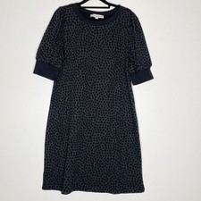 New LOFT Dotted Puff Sleeve Sweatshirt Dress Women's Size Large