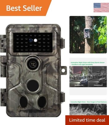 Motion Activated A3 Trail Camera - 48MP Photos & 1296P Videos,  Waterproof