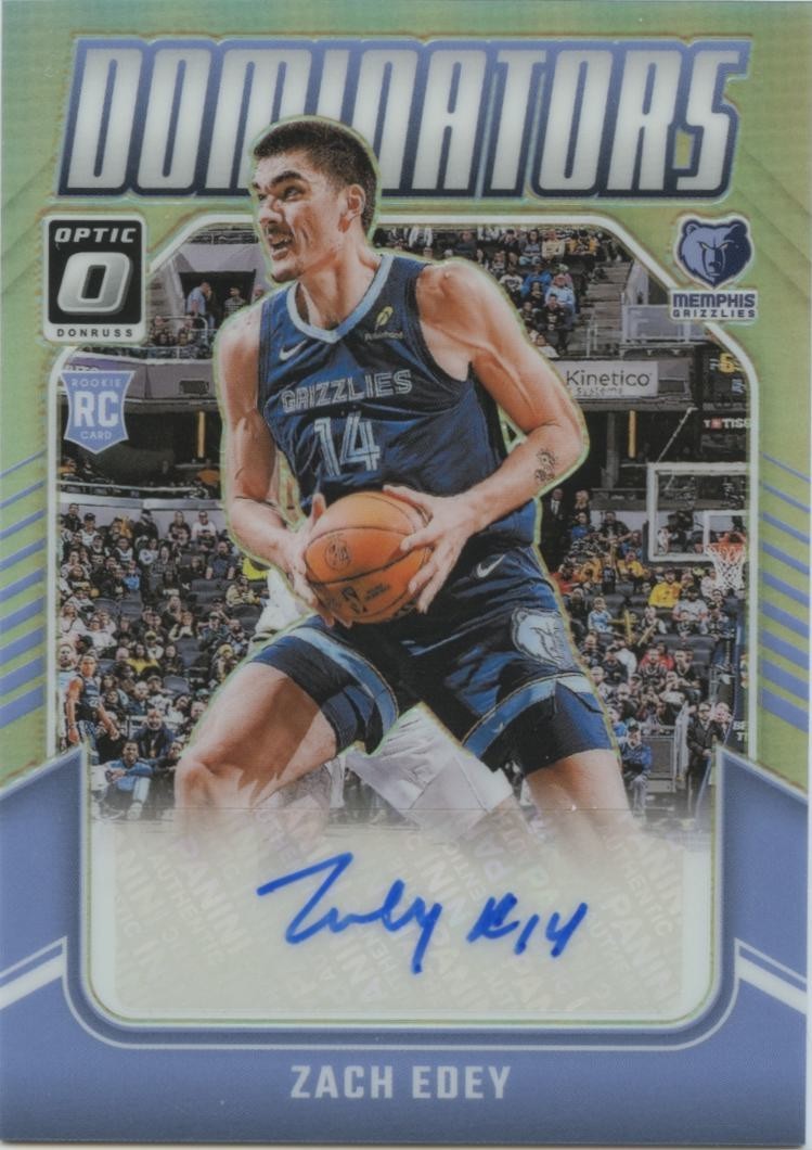 Topp Dogg Amadeus サイン入り アトム トレカ Zach Edey 2024-25 Optic Dominators Auto Autograph Rookie RC