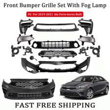 Fit 2019 2020 2021 Kia Forte Front Bumper Complete Assembly Wfog K1014104-b Fit 2019 2020 2021 Kia Forte Front Bumper Complete Assembly Wfog K1014104-b