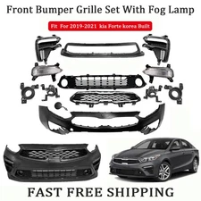Fit 2019 2020 2021 Kia Forte Front Bumper Complete Assembly w/Fog K1014104-B