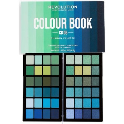 Makeup Revolution Colour Book CB05, 24 Matte & 24 Shimmer Eyeshadows Blue/Green