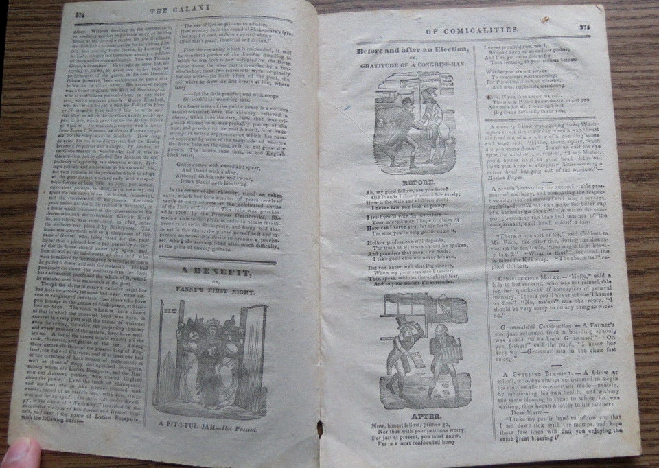 1834 GALAXY OF COMICALITIES PHILADELPHIA Vol 1 No 35 Humor & Wit Lesher Shelly - Image 3 of 4