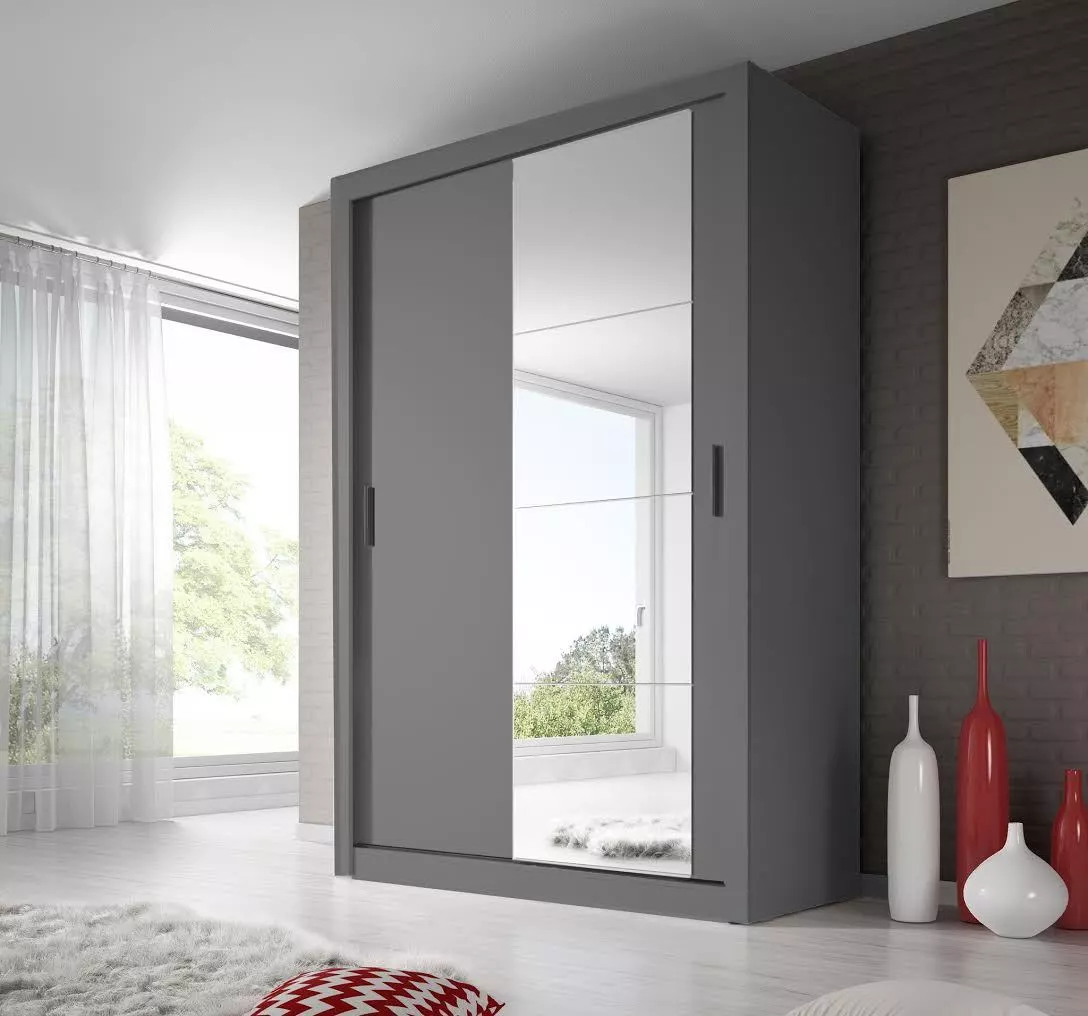 Brand New Modern Bedroom Mirror Sliding Door Wardrobe ARTI 4 150cm
