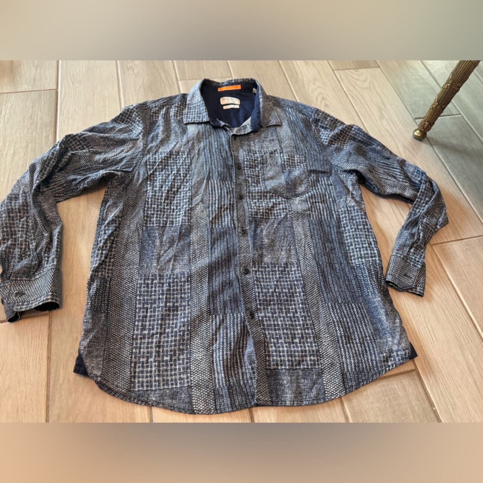 Tommy bahama button down geometric pattern cotton… - image 4