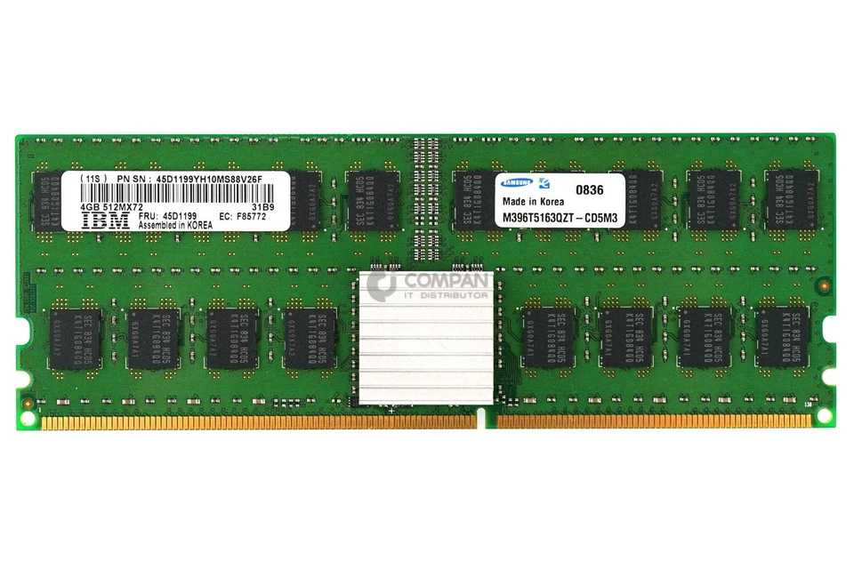 45D1199 IBM MEMORY 4GB PC2-4200  DDR2  FOR POWER6 - M396T5163QZT-CD5M3 - Image 2 of 4