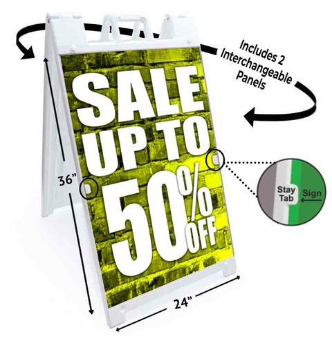 SALE UP TO 50% OFF Signicade 24x36 Aframe Sidewalk Sign Banner Decal DISCOUNT - Picture 4 of 9
