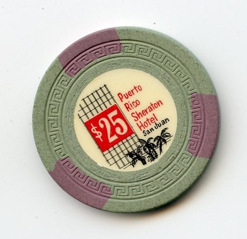 25.00 Chip from the Sheraton Casino San Juan Puerto Rico