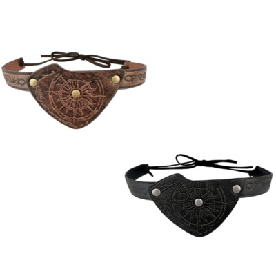 Medieval Eye Patches Vintage Leather Eye Covers For Men Halloween LARP Cosplay