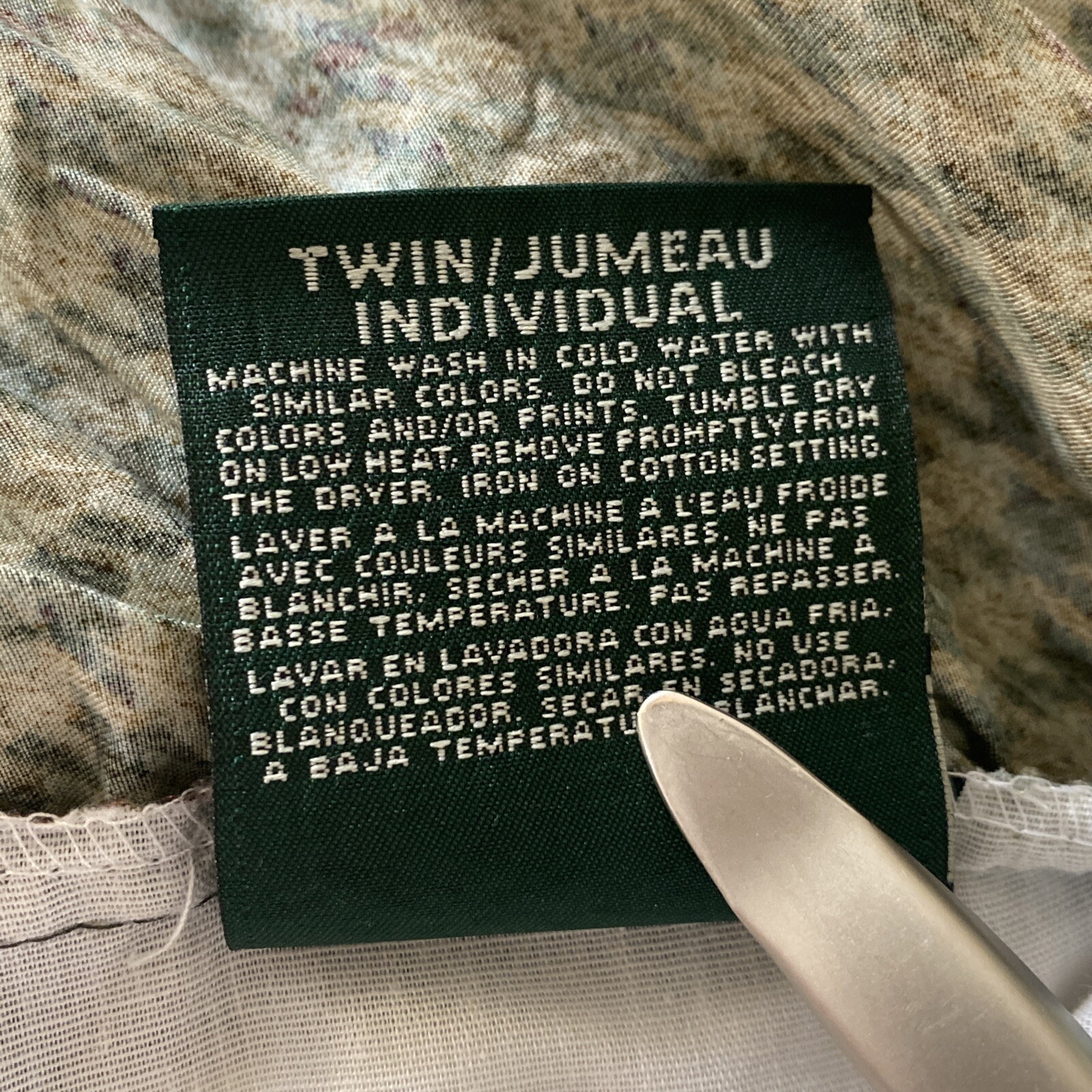 Ralph Lauren Edgefield Olive Houndstooth Check Twin Bedskirt (2