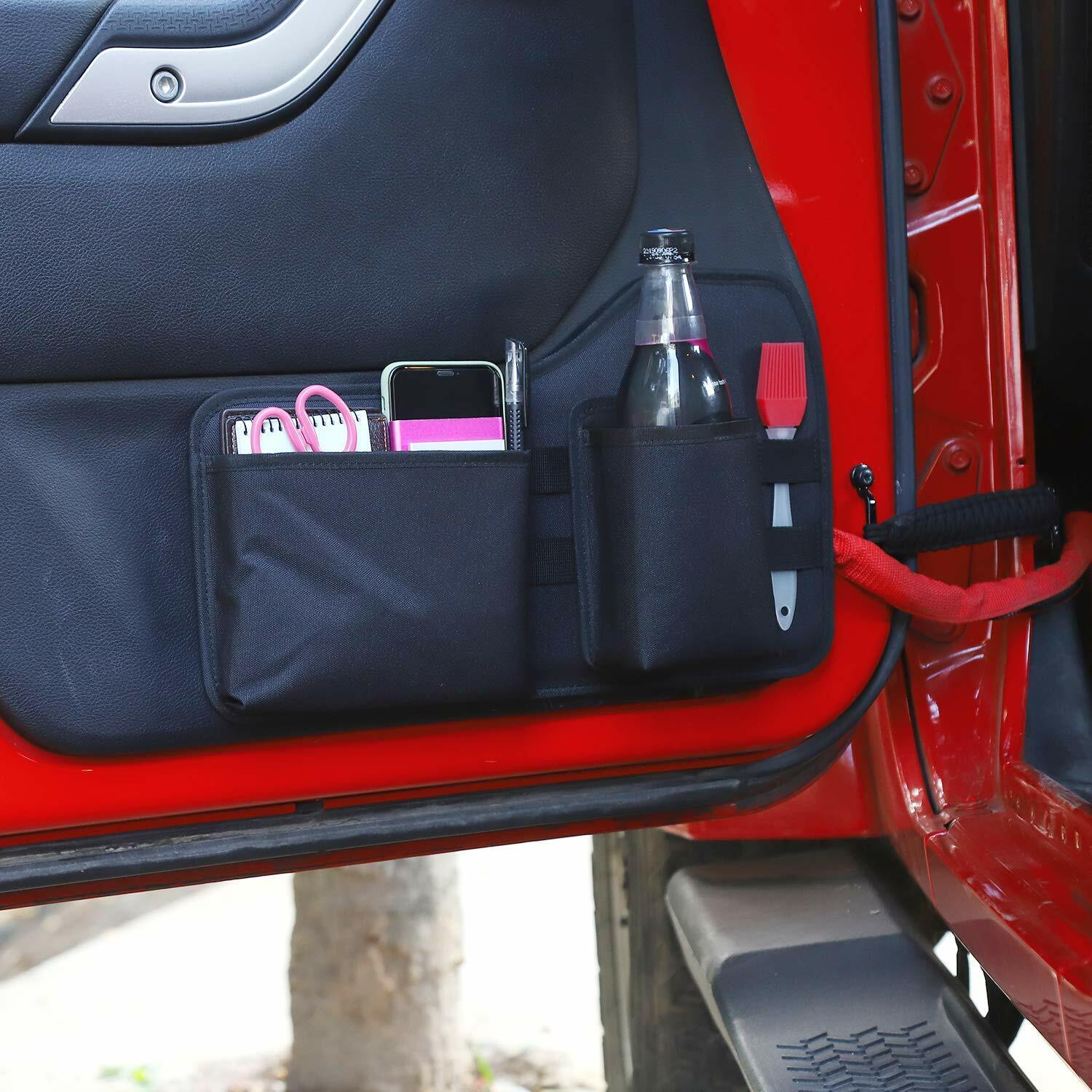 Car Front Door Pocket Storage Bag Organizer for Jeep Wrangler JK JKU