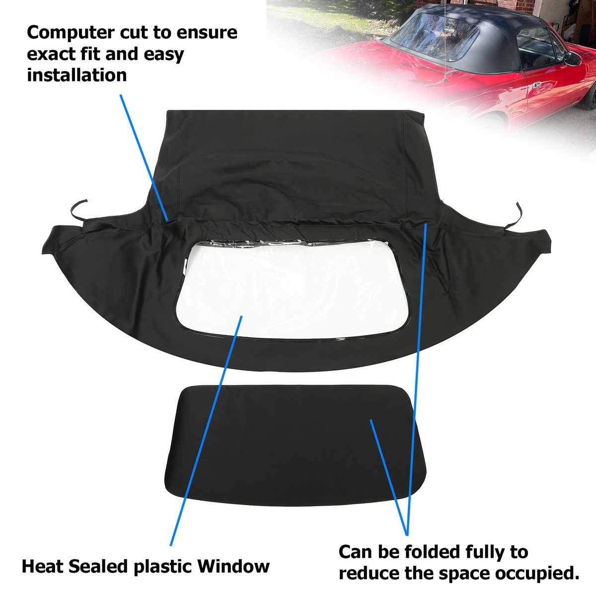 Convertible Top For Mazda Miata 1990-2005 Factory Style Non Zip Heated - Foto 4