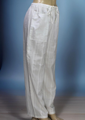 Vintage Tikal Trading Company Drawstring Pants Stripes White Cotton Size L