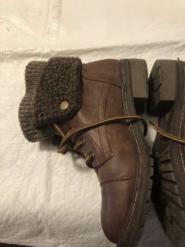 Botas al tobillo para mujer Coolway Bring/Betta de cuero marrón tejido suéter talla 6,5 - Imagen 4 de 11