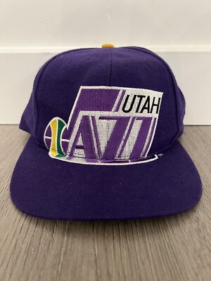 RARE Vintage 80s/90s NBA Utah Jazz Purple SnapBack Hat Cap