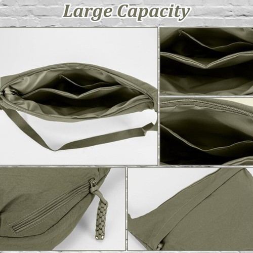 Women Men Sling Half Moon Shape Nylon Crossbody Bag Dumpling Bag Chest Bag uk - Picture 3 of 14