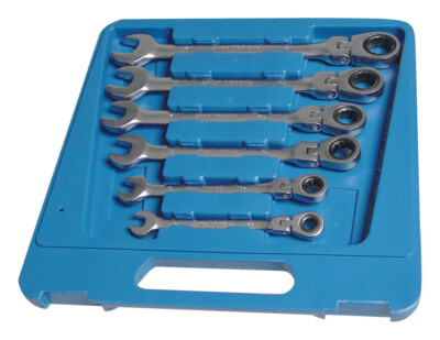 Gabelschlüssel Knarren Ringschlüssel Gelenk Satz 6-fach 8-19mm Tooltech 1076