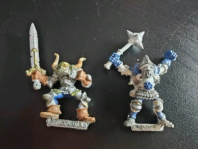 1990 Chaos Warrior Marauders X 2 Warhammer Army Evil Hordes Champion Fighters