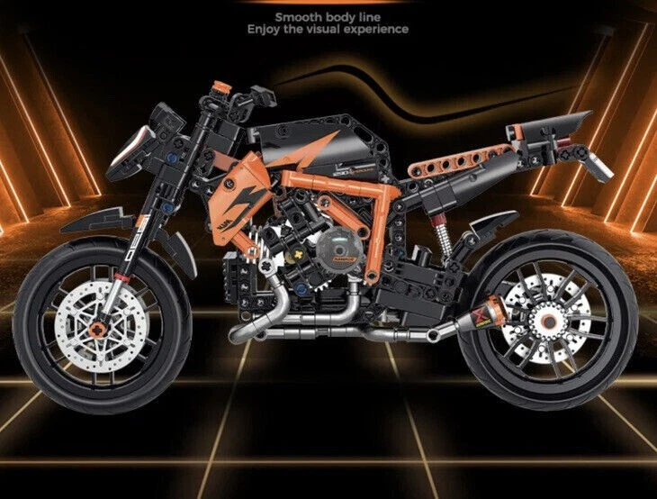 Not Lego Motorbike Superduke Moto Racing 1290 1:8 Model Building Block Set 579pc - Image 3 of 4