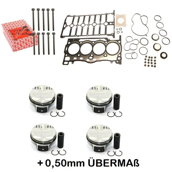 Kolbenset +0,50Mm Reparatur Kit FüR VW 1.4 TSI CMB CXS Golf 7 04E107065GF 125 PS-image