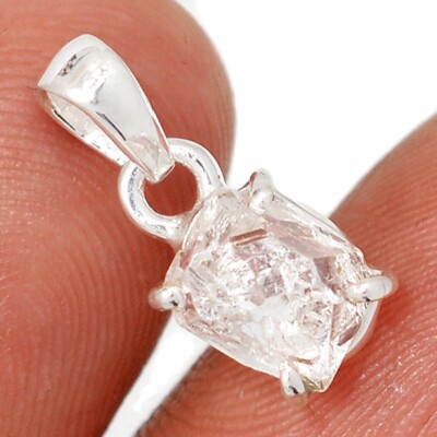 Natürlicher Herkimer Diamant - USA 925 Sterling Silber Anhänger Schmuck CP71770