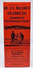 Dr JH McLean Volcanic Oil .Turpentine Oil. Pain Relieving Liniment 2 fl, Oz