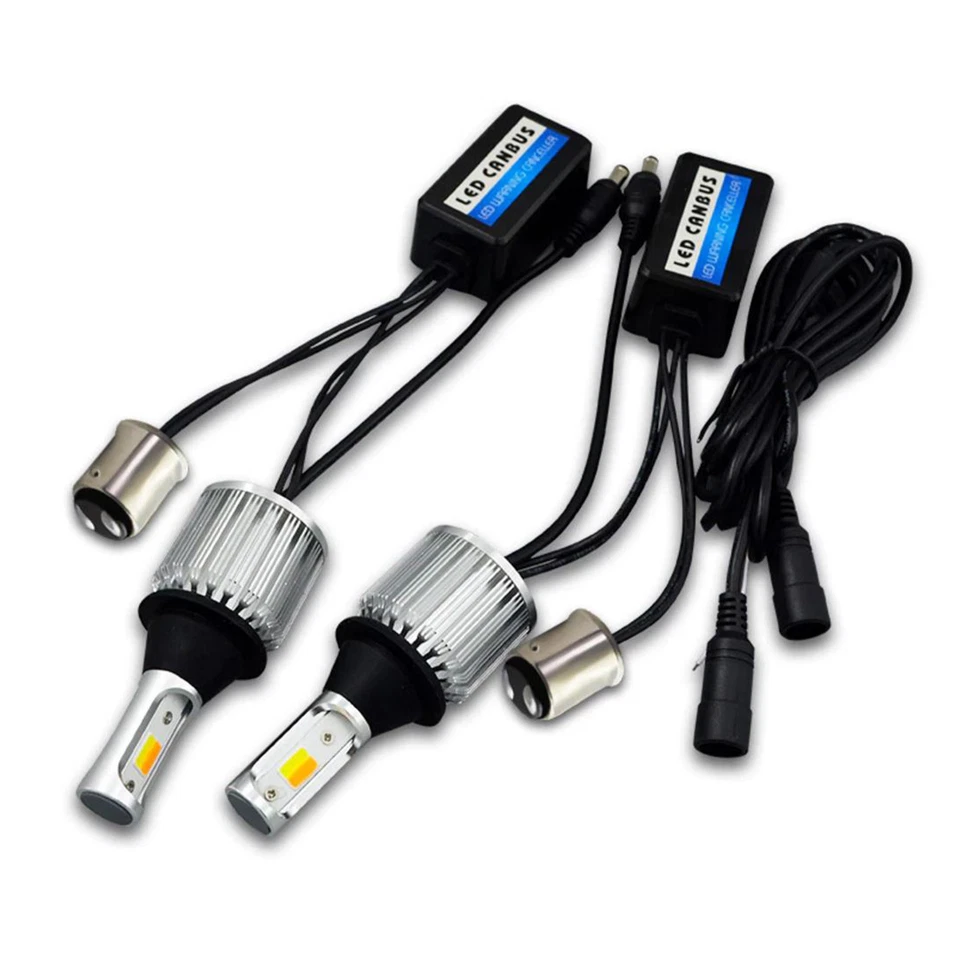 2x NOVA LÂMPADA LED CANBUS 1157 alta luz de seta brilhante interruptor de volta branco/âmbar - Imagem 2 de 4