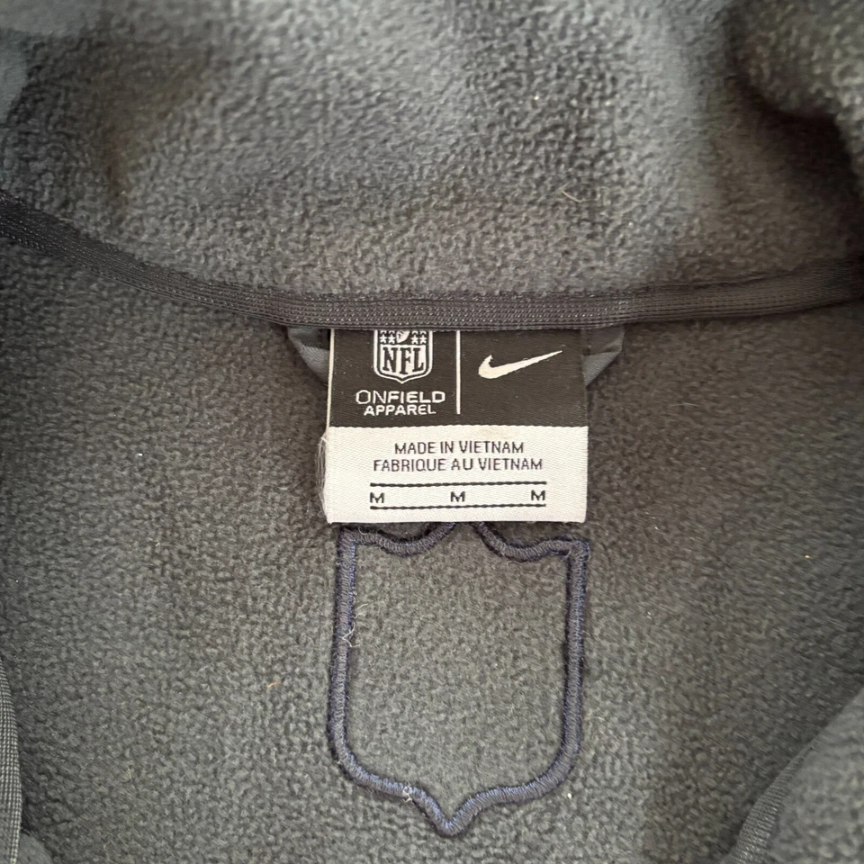 Chicago Bears Nike 软壳夹克 全拉链 NFL 场地服装 羊毛衬里 M — 第 3/4 张图片