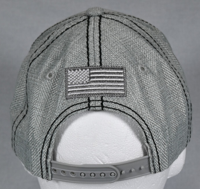 Light Gray American Flag Adjustable Snapback Hat … - image 5