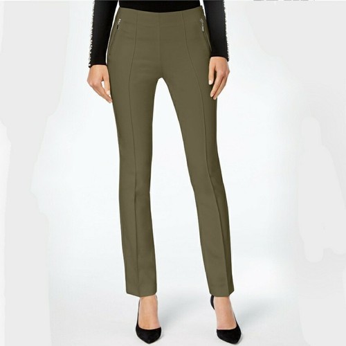 Ankle Curvy Fit Olive Zipper Pockets 
