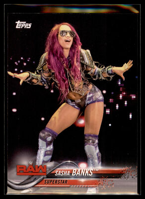 2018 Topps Then Now Forever WWE Wrestling Base Set #171 Sasha Banks - Raw - Qty