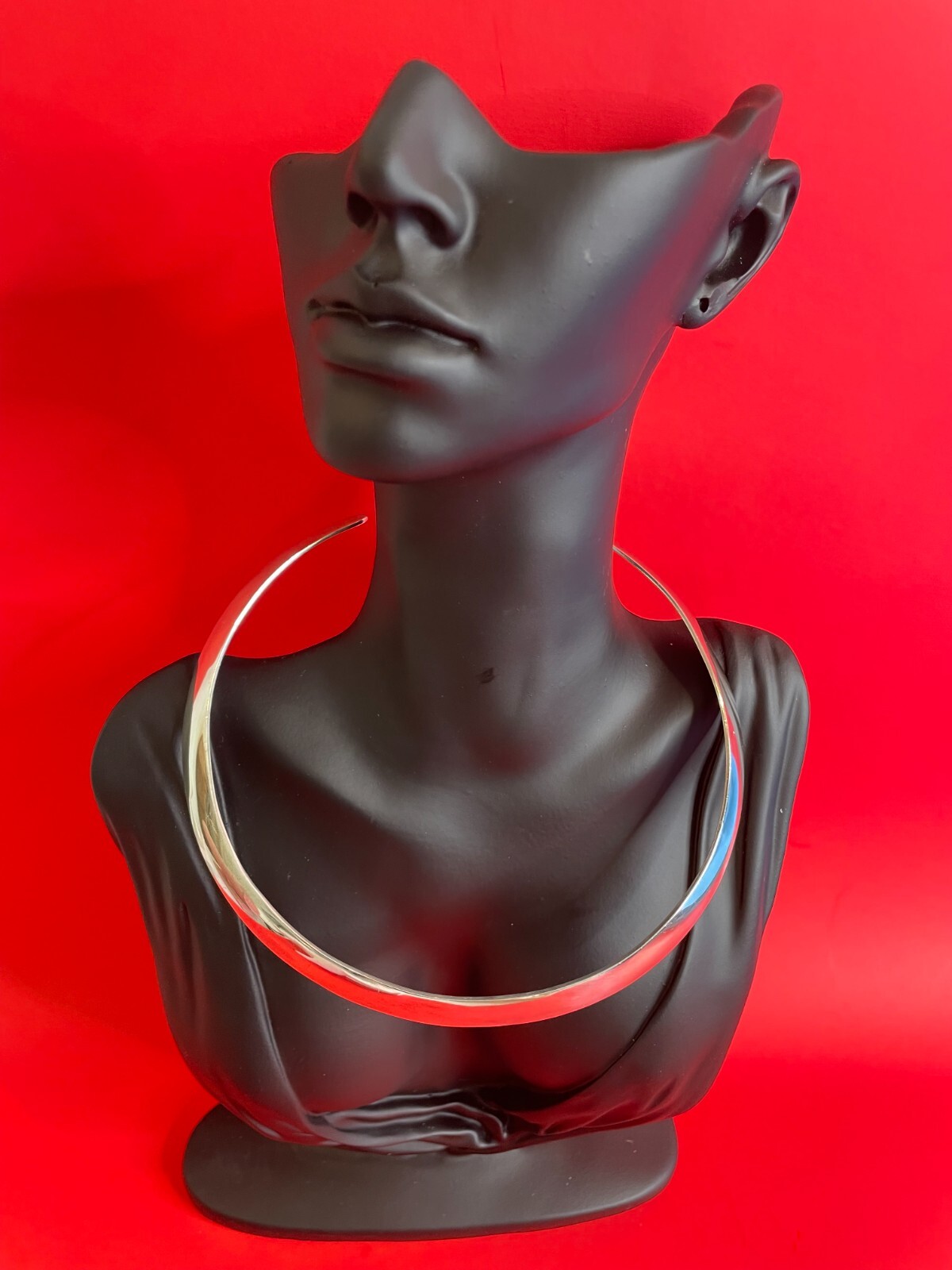 Sterling silver cuff choker necklace 16 inch 9 mm wide 41.3 gr eBay