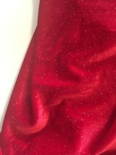 RED VELOUR STRETCH FABRIC w/ SPARKLES SBTHY 18x62"