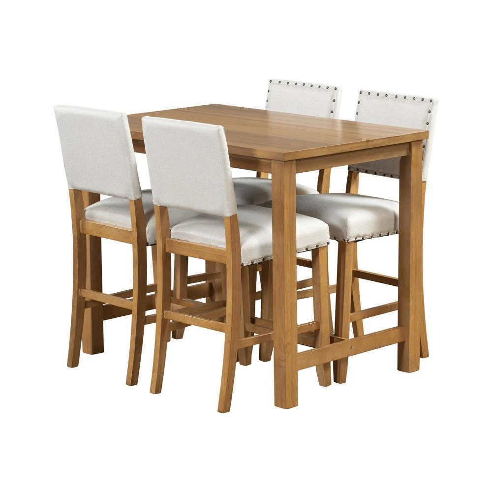 Sturdy and Durable 5 Piece Counter Dining Table Set with 4