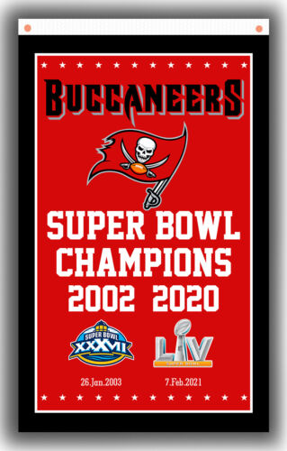Tampa Bay Buccaneers Football Champion Memorable Flag 90x150cm3x5ft Super banner - Foto 1 di 3