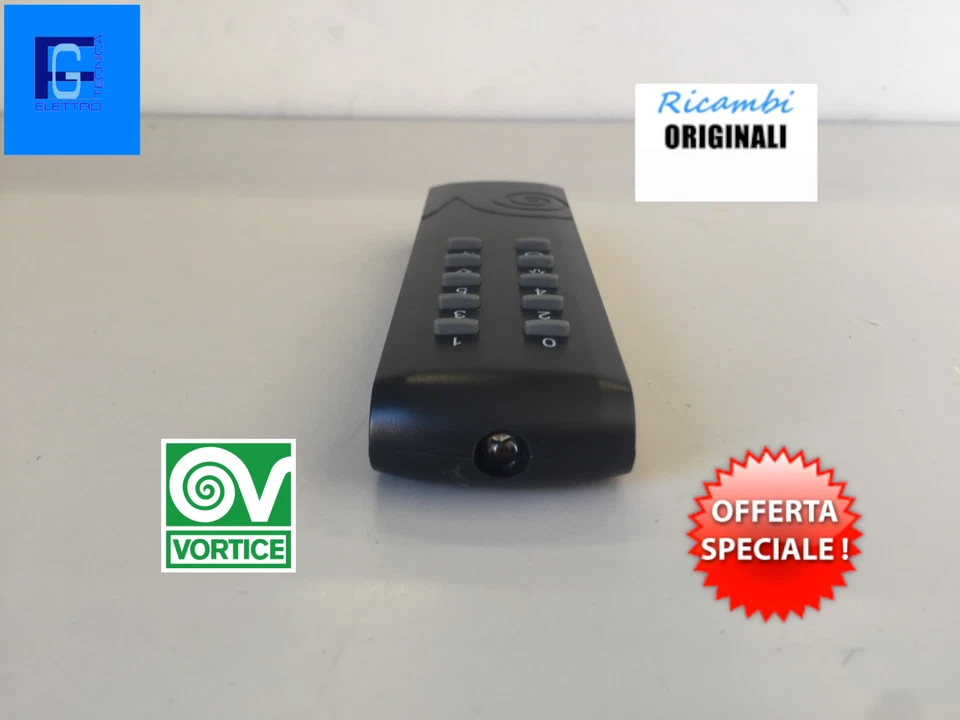 TELECOMANDO PER VENTILATORI A SOFFITTO VORTICE  per modelli 5 velocità REVERSE - Immagine 2 di 3