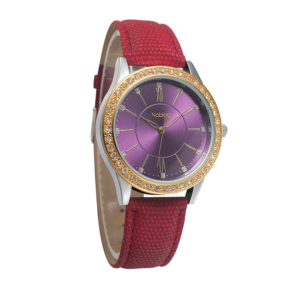Noblag women\'s watches purple leather 36mm Purple Leather Strap Women Watch Champagne Dial 36mm|Noblag main image 2
