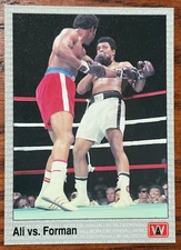 1991 ALL WORLD SPORTS BOXING MUHAMMAD ALI  VS GEORGE FOREMAN CARD #147-JAN1525