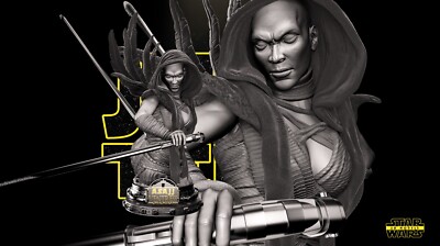 3D gedruckt 16K FAN MADE STAR WARS SW3D - Asajj Ventress Büste unbemalt Maßstab 1:4