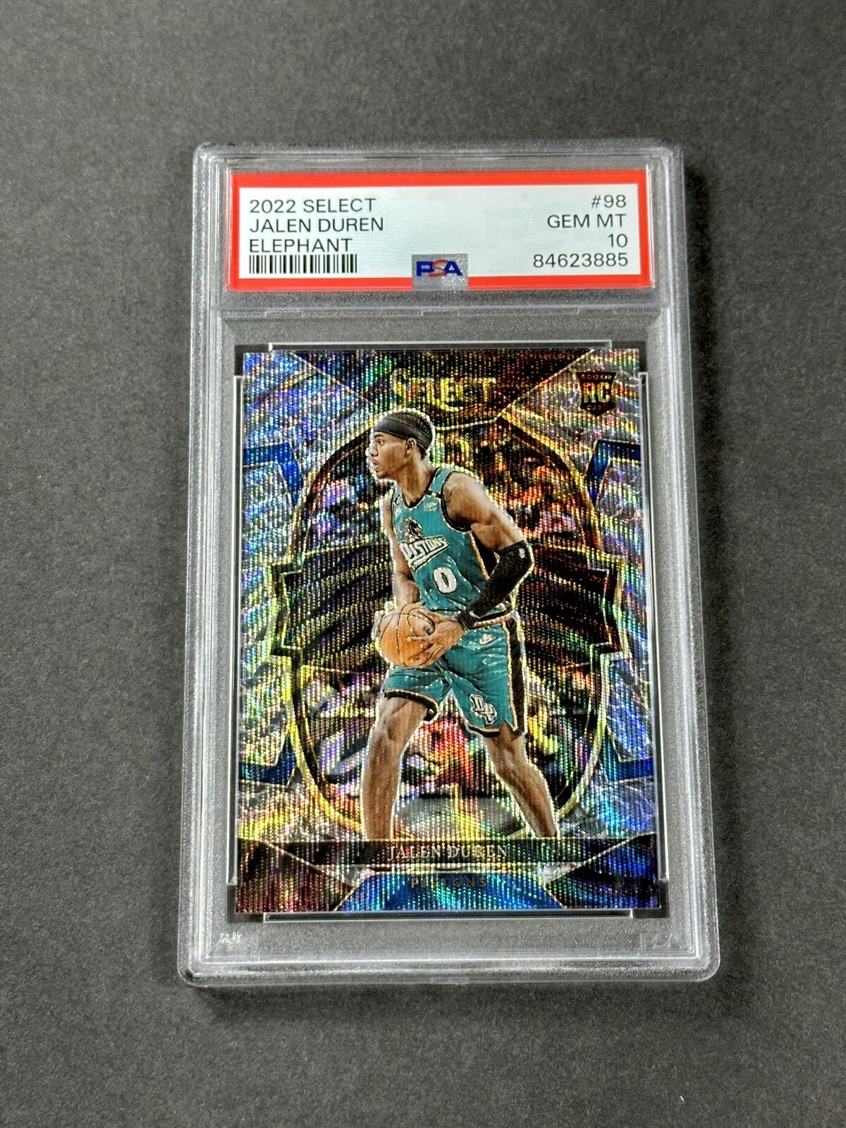 2022 Panini Select JALEN DUREN Rookie ELEPHANT Prizm Concourse RC PSA 10 - POP 2