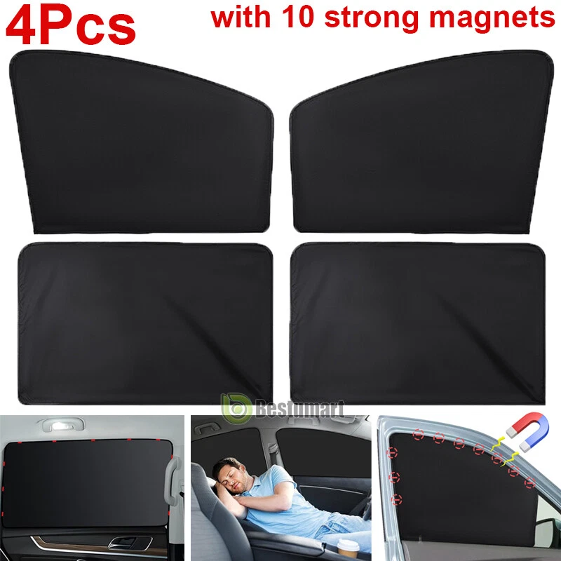 4 parasol magnético para ventana lateral de coche - apagón completo y cortina de privacidad con protector solar Foto 2 de 4